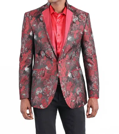 Barabas Sylvan Style Blazer In Wine In Multi