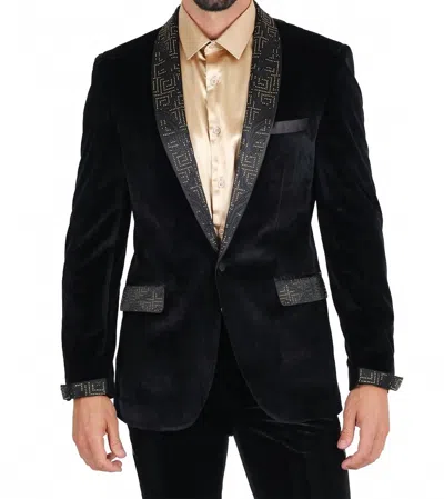 Barabas Upper Class Blazer In Black Gold Black