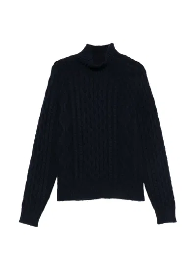 Baracuta Aran Cable-knit Sweater In Blue