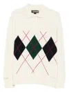 Baracuta Argyle-knit Jumper In White