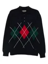 Baracuta Polo Neck Argyle Clothing In Black