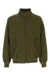 Baracuta High Neck Panelled Jacket In Olive