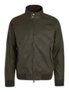 Baracuta Unisex Waxed Jacket With High Collar And Pockets In Green