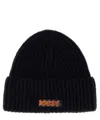 Baracuta Logo Patch Beanie Hat With Folded Cuff In Blue