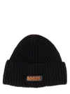 Baracuta Logo Patch Beanie Hat With Folded Cuff In Black