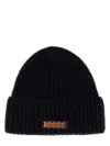 Baracuta Beanie Hat With Logo Patch In Blue
