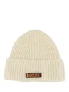 Baracuta Beanie Hat With Logo Patch In White
