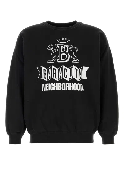 BARACUTA BLACK COTTON BLEND OVERSIZE SWEATSHIRT