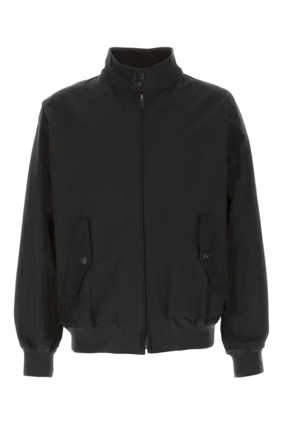 BARACUTA BLACK POLYESTER BLEND JACKET