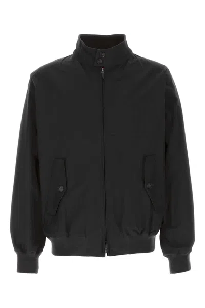 BARACUTA BLACK POLYESTER BLEND JACKET