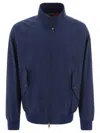 Baracuta Cotton Blend Bomber Jacket In Blue