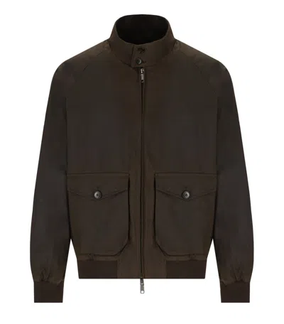 Baracuta Bomber G9 Waxed Pocket Verde Militare  In Brown