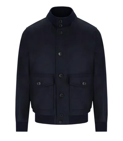 Baracuta Bomber Jacket Melton Deep Blue