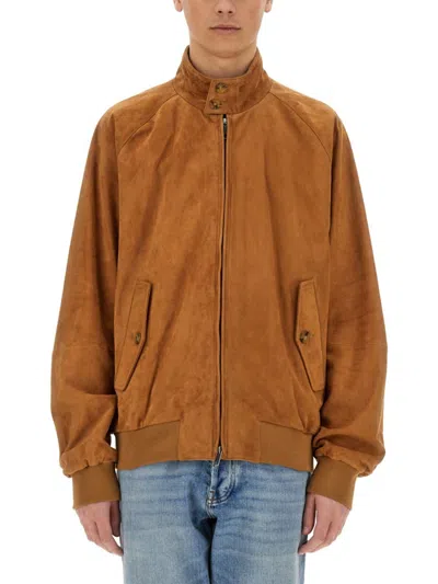 Baracuta Brown Leather G9 Jacket With High Collar