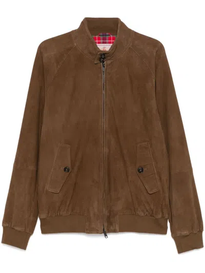 Baracuta Brown Suede Bomber With Zip