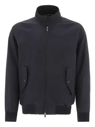 Baracuta Collared Jackets With Button Detail And Pockets In Blue