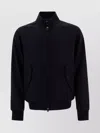 Baracuta Buttoned Collar Jacket With Ribbed Cuffs And Pockets In Black