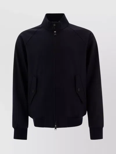 BARACUTA BUTTONED COLLAR JACKET RIBBED CUFFS