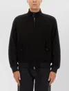 Baracuta Buttoned Collar Jacket With Ribbed Cuffs And Pockets In Black