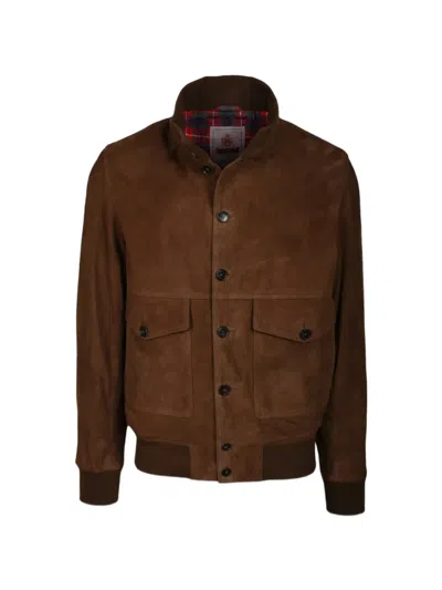 Baracuta Buttoned Pocket Jacket In Brown