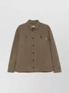 Baracuta Canvas Bomber Jacket With Chest Pockets In Brown