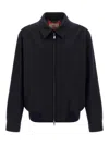 Baracuta Melton G18 Sweater Jacket With Buttoned Cuffs In Blue