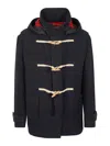 Baracuta Double Wool Short Duffle Navy Blue Montgomery Jacket In Dark Blue