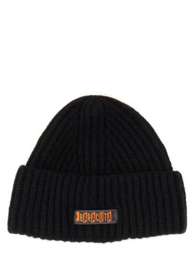 Baracuta Classic Beanie Hat With Logo Patch In Black