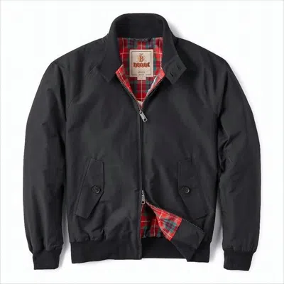 Baracuta Classic Harrington Jacket With Tartan Lining In Black