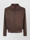 Baracuta Collared Long Sleeve Sweater Jacket In Brown