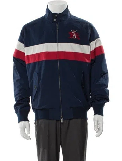 Pre-owned Baracuta Colorblock Pattern Windbreaker In Blue