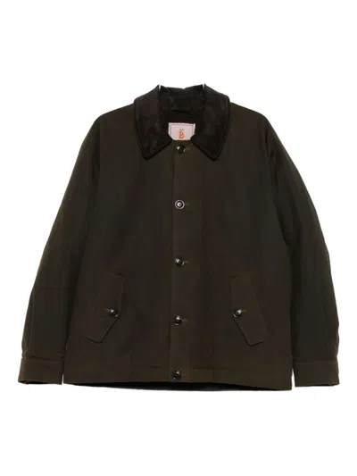 Baracuta Corduroy-collar Jacket In Brown