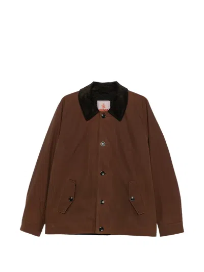 Baracuta Corduroy-collar Button-up Jacket In Multi