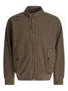 Baracuta Brown Canvas Bomber Jacket With Classic Silhouette In Multi