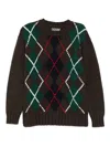 Baracuta Crewneck Argyle Clothing In Brown