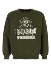 Baracuta Oversize Cotton Blend Crew-neck Sweatshirt With Graphic Print In Green