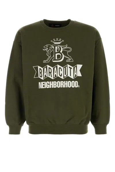 BARACUTA DARK GREEN COTTON BLEND OVERSIZE SWEATSHIRT