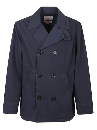 BARACUTA DOUBLE-BREASTED PEACOAT WITH NOTCHED COLLAR AND FRONT POCKETS