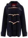 Baracuta Double Wool Short Duffle Navy Blue Montgomery Jacket In Blue