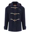 Baracuta Double Wool Short Duffle Navy Blue Montgomery Jacket In Blue