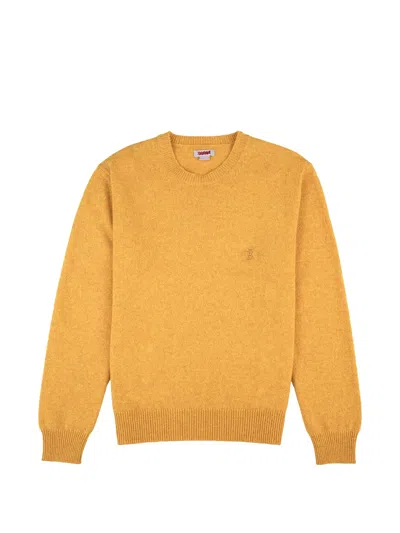 Baracuta Embroidered-logo Sweater In Yellow