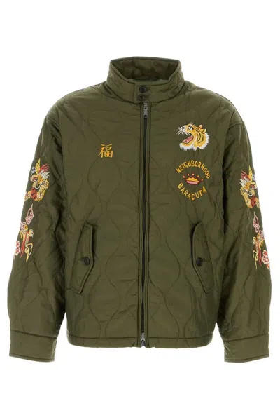 Baracuta Army Green Nylon Jacket In Multi
