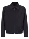 Baracuta G18 Melton Wool And Cashmere Bomber Jacket In Black