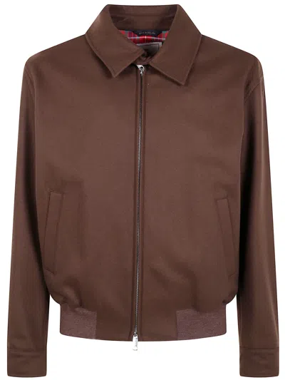 Baracuta G18 Melton - Wool And Cashmere Bomber Jacket In Brown