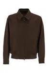 Baracuta G18 Melton - Wool And Cashmere Bomber Jacket In Brown