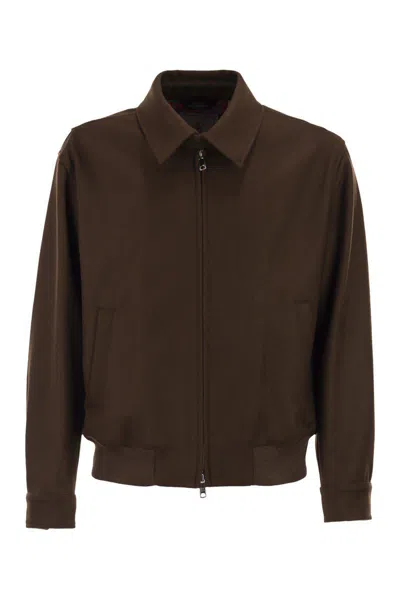 Baracuta G18 Melton - Wool And Cashmere Bomber Jacket In Brown
