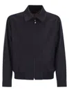 Baracuta G18 Melton Wool And Cashmere Bomber Jacket In Black