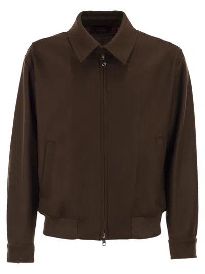 Baracuta G18 Melton Wool And Cashmere Bomber Jacket In Brown