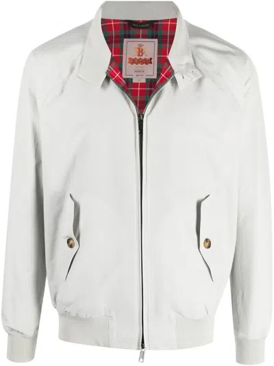 Baracuta G9 Bomber Jacket Raglan Sleeves Pockets In White