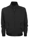 Baracuta Classic Black Bomber Jacket With Snap Button Closure In Black